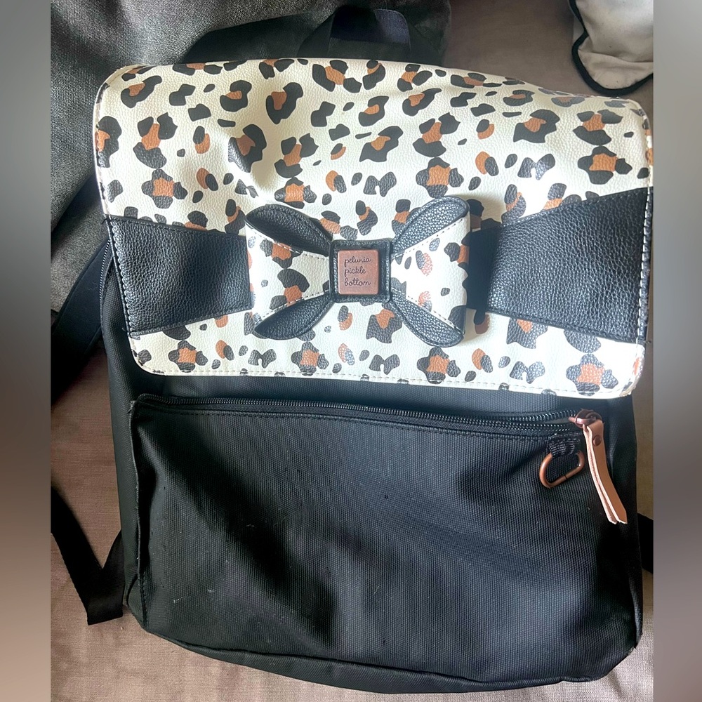 Petunia pickle bottom meta backpack in snow leopard diaper bag​​​.